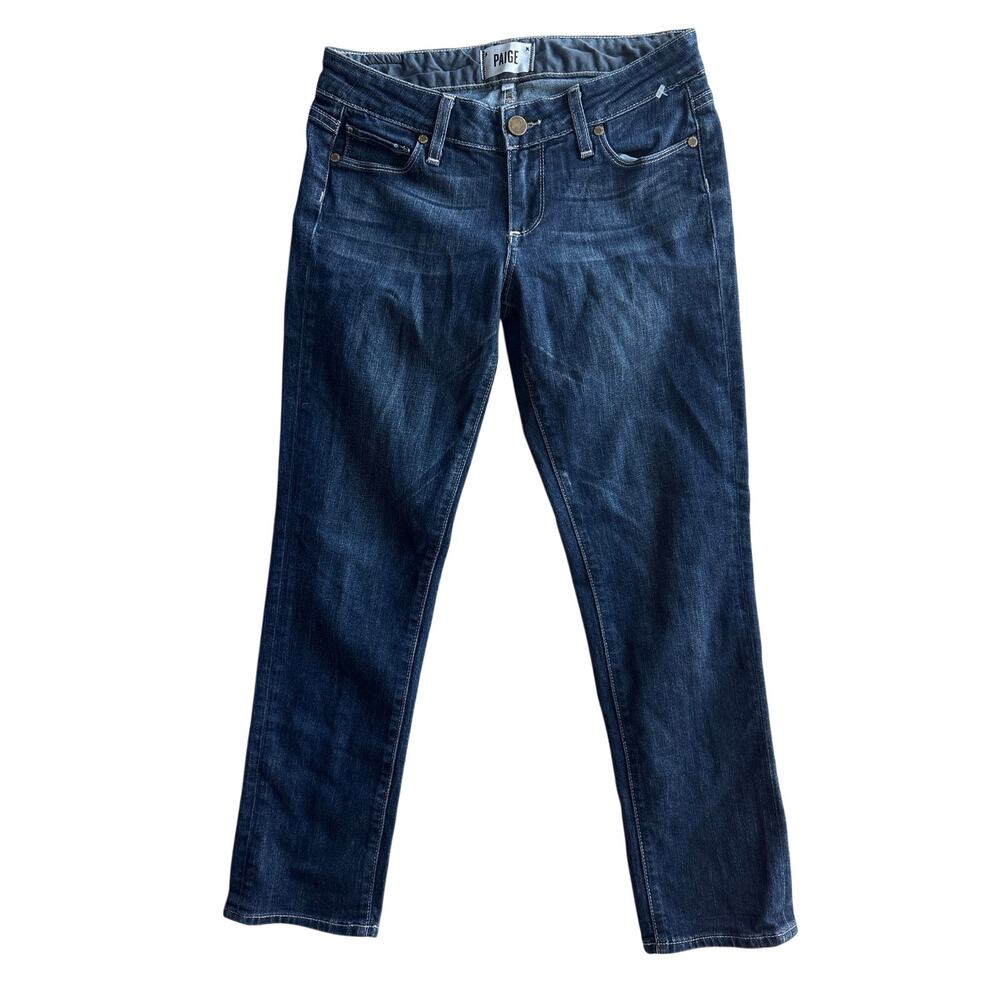 PAIGE Abbot Kinney Crop Jeans Size 27 Medium Wash Slim Straight Cropped Denim